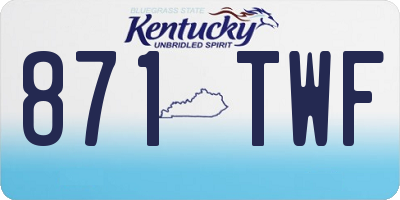 KY license plate 871TWF