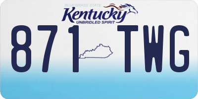 KY license plate 871TWG