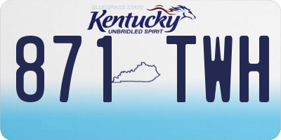 KY license plate 871TWH