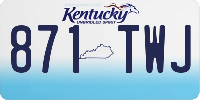 KY license plate 871TWJ