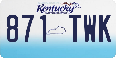 KY license plate 871TWK