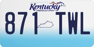 KY license plate 871TWL