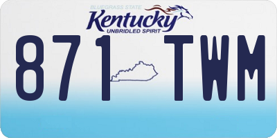 KY license plate 871TWM