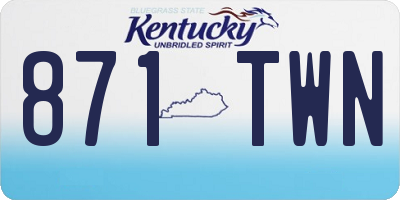 KY license plate 871TWN