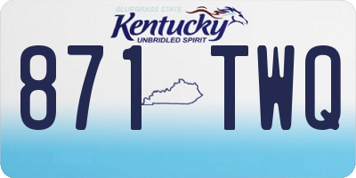KY license plate 871TWQ