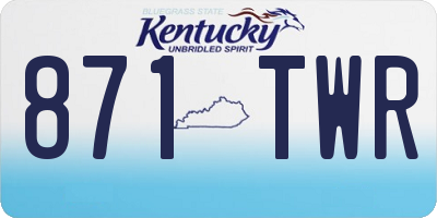 KY license plate 871TWR