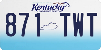 KY license plate 871TWT
