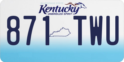 KY license plate 871TWU
