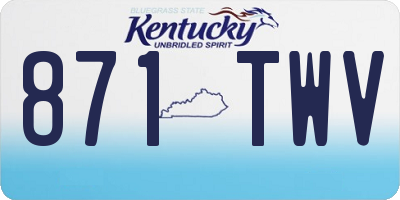 KY license plate 871TWV
