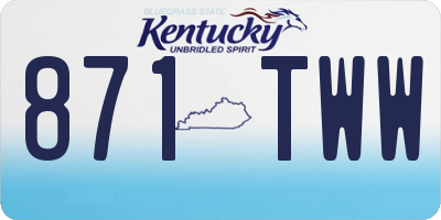 KY license plate 871TWW