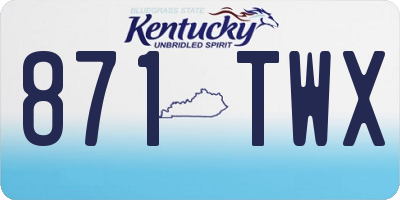 KY license plate 871TWX