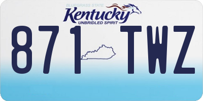 KY license plate 871TWZ