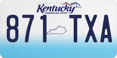 KY license plate 871TXA