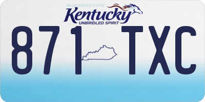 KY license plate 871TXC