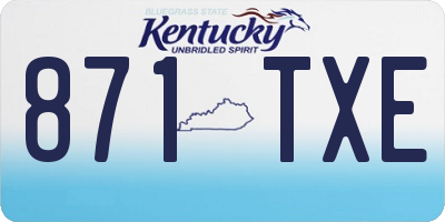 KY license plate 871TXE