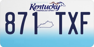 KY license plate 871TXF
