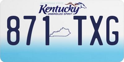 KY license plate 871TXG