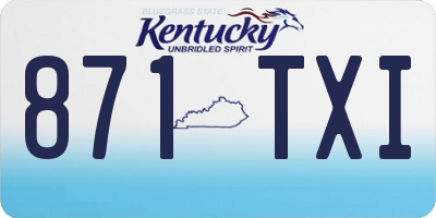 KY license plate 871TXI