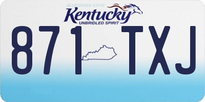 KY license plate 871TXJ