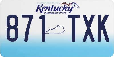 KY license plate 871TXK
