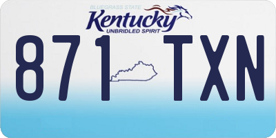 KY license plate 871TXN