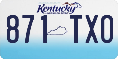KY license plate 871TXO