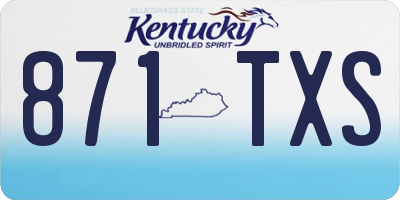 KY license plate 871TXS