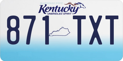 KY license plate 871TXT