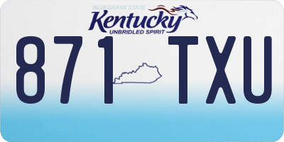 KY license plate 871TXU
