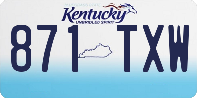 KY license plate 871TXW