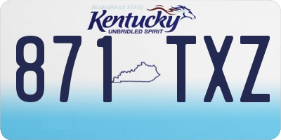 KY license plate 871TXZ