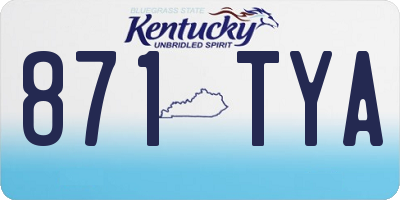KY license plate 871TYA