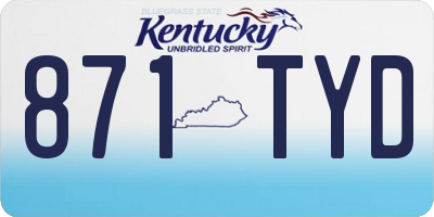 KY license plate 871TYD