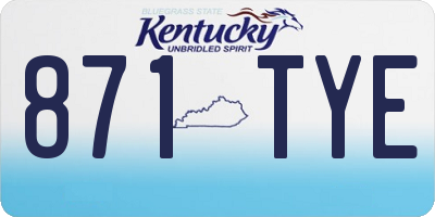 KY license plate 871TYE