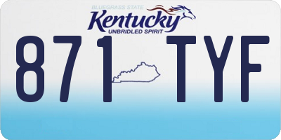 KY license plate 871TYF