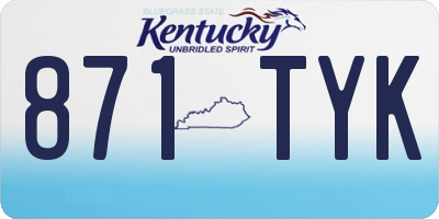 KY license plate 871TYK