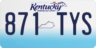 KY license plate 871TYS