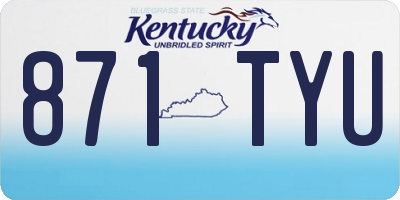 KY license plate 871TYU