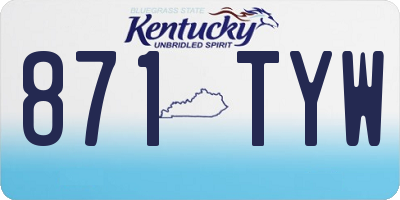 KY license plate 871TYW