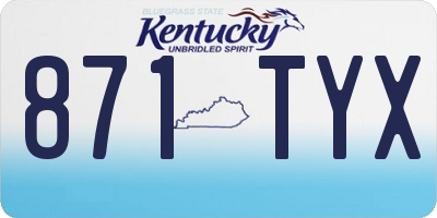 KY license plate 871TYX