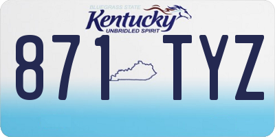 KY license plate 871TYZ