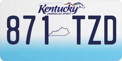 KY license plate 871TZD