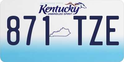 KY license plate 871TZE