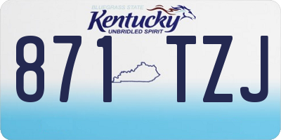 KY license plate 871TZJ