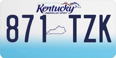 KY license plate 871TZK