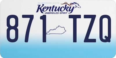 KY license plate 871TZQ