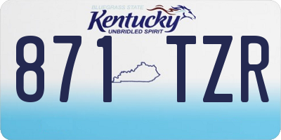 KY license plate 871TZR