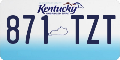 KY license plate 871TZT