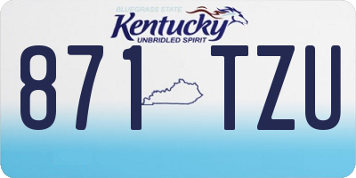 KY license plate 871TZU