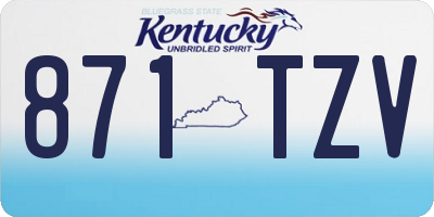 KY license plate 871TZV